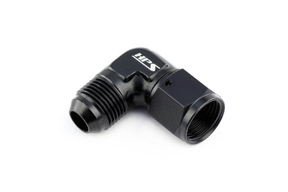 HPS Performance 90 Degree -3 AN Male to Female Swivel Adapter Aluminum Black