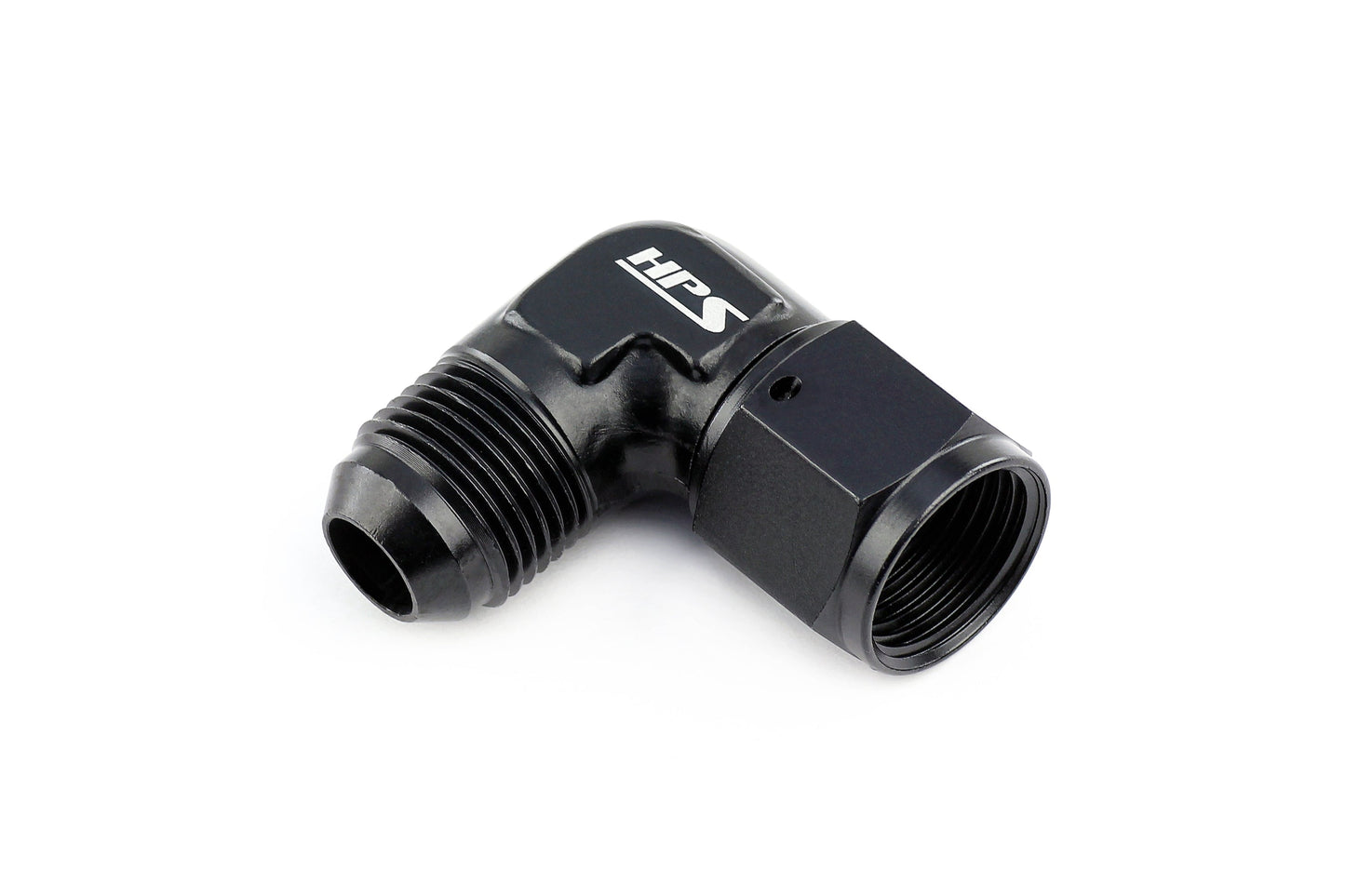 HPS Performance 90 Degree -8 AN Male to Female Swivel Adapter Aluminum Black
