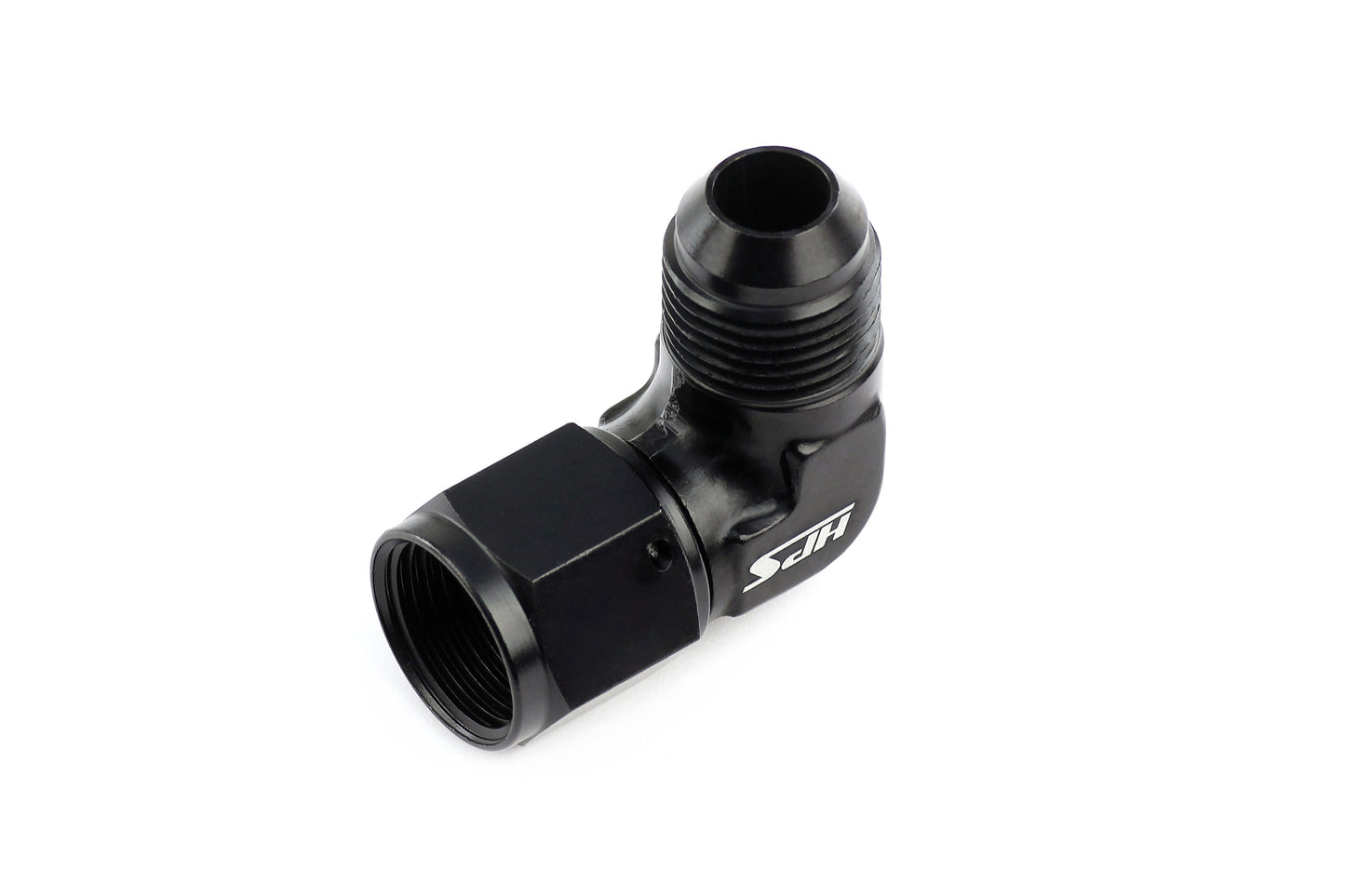 HPS Performance 90 Degree -4 AN Male to Female Swivel Adapter, Aluminum, Black