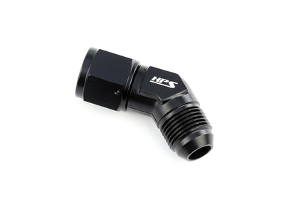 HPS Performance 45 Degree -4 AN Male to Female Swivel Adapter Aluminum Black