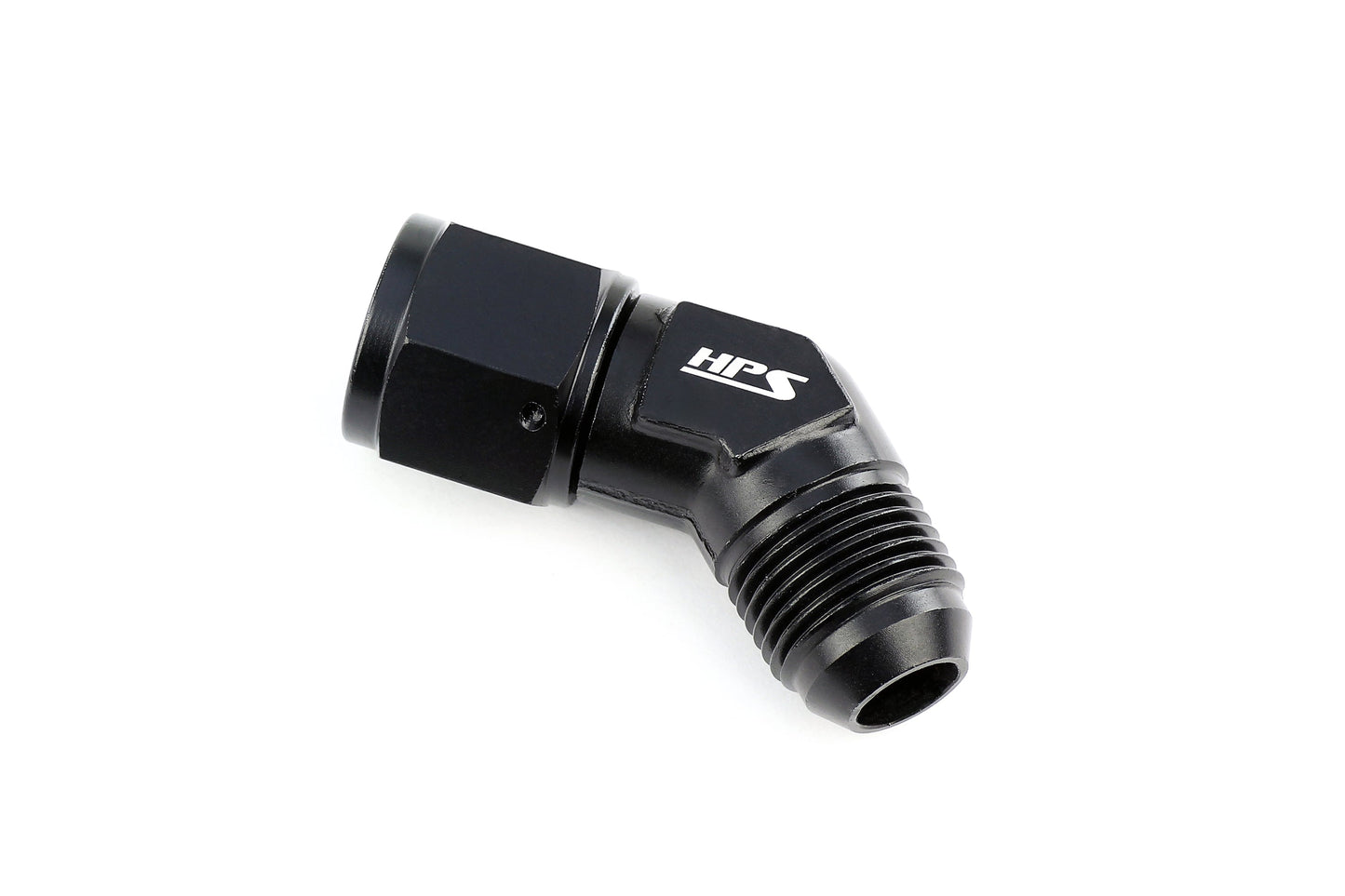HPS Performance 45 Degree -6 AN Male to Female Swivel Adapter Aluminum Black