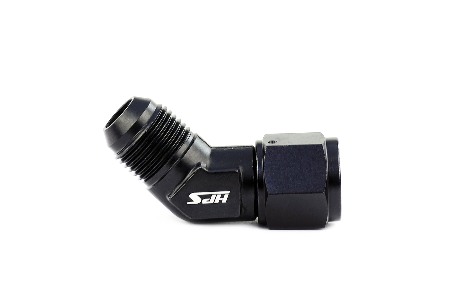HPS Performance 45 Degree -4 AN Male to Female Swivel Adapter, Aluminum, Black