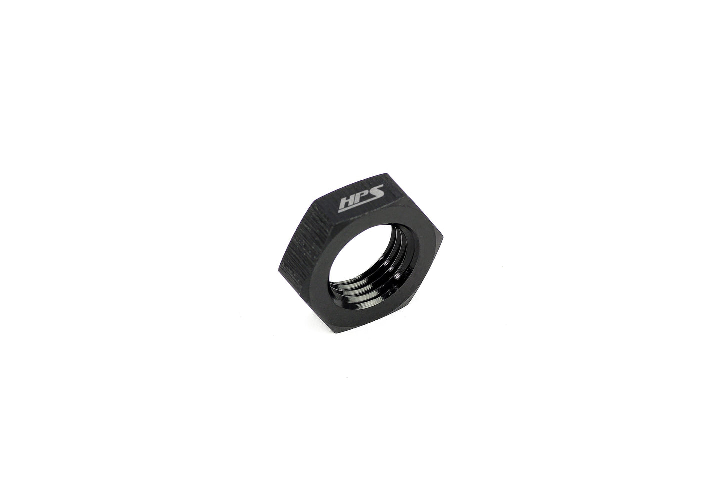 HPS Performance -12 AN Female Bulkhead Fitting Jam Nut Aluminum Black