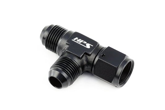 HPS Performance -6 AN Aluminum Tee Adapter with Female on Run AN9261-6