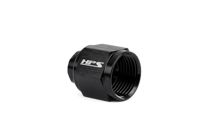 HPS Performance -12 AN Flare Female Cap, Aluminum, Black