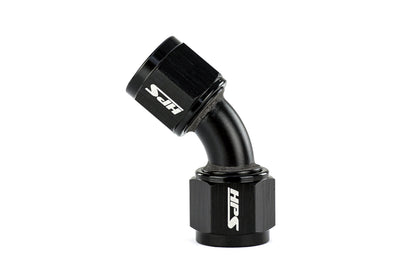 HPS Performance 45 Degree -3 AN Female to Female Swivel Coupling Adapter Aluminum Black