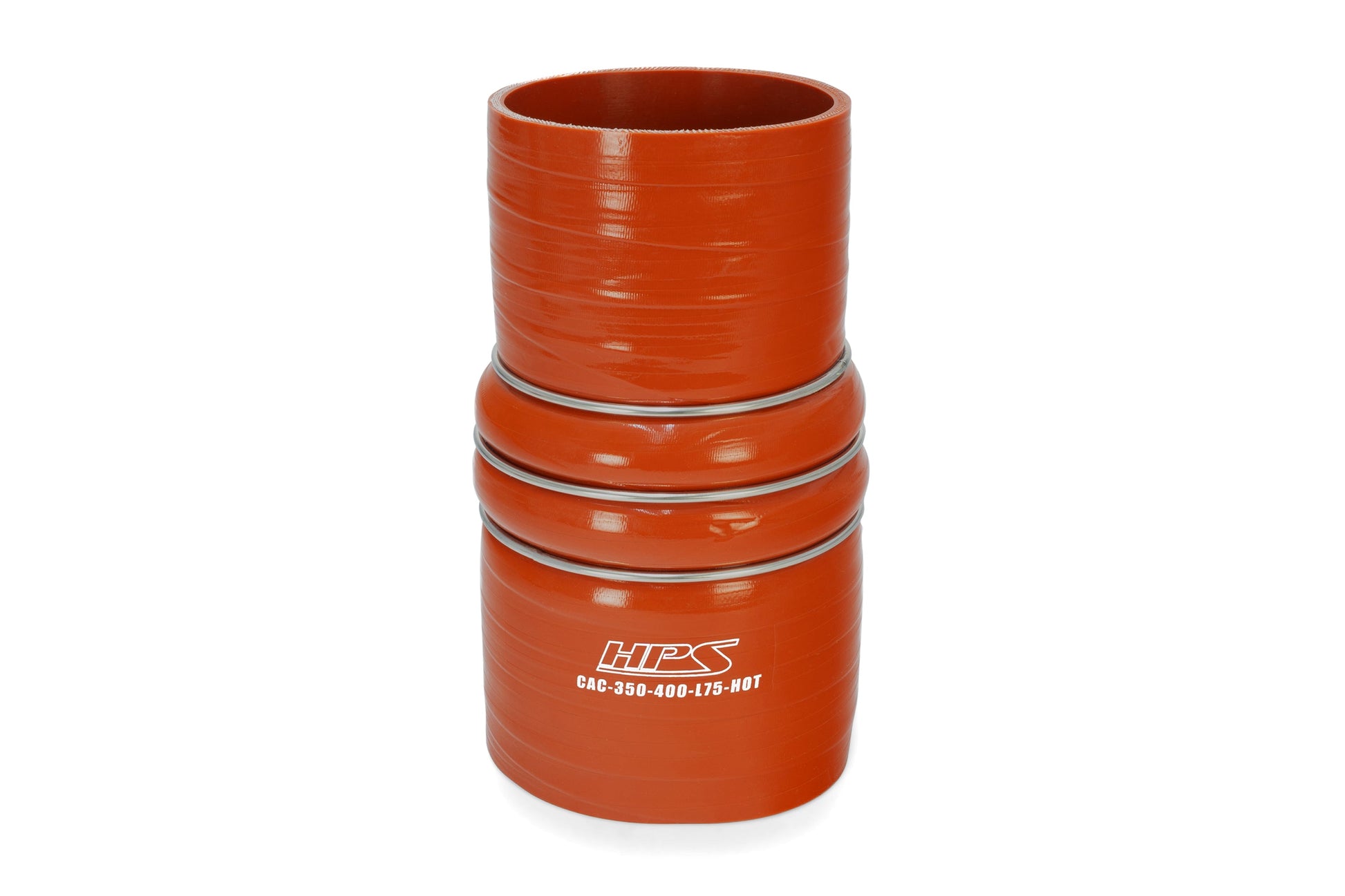 HPS 3.5 inch - 4 inch ID 7.5 inch Long Ultra High Temp 4-ply Reinforced Silicone CAC Coupler Hose Hot Side