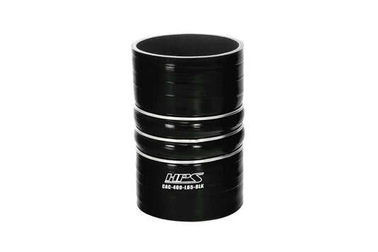 HPS 4 inch ID 6.5 inch Long Ultra High Temp 4-ply Reinforced Silicone CAC Coupler Hose Hot Side Black