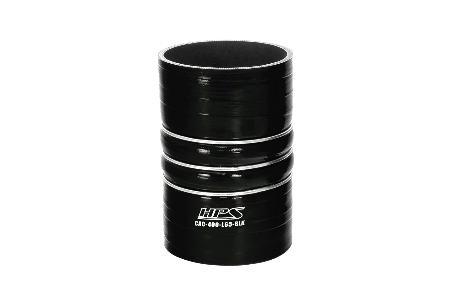 HPS 4 inch ID 6.5 inch Long Ultra High Temp 4-ply Reinforced Silicone CAC Coupler Hose Hot Side Black