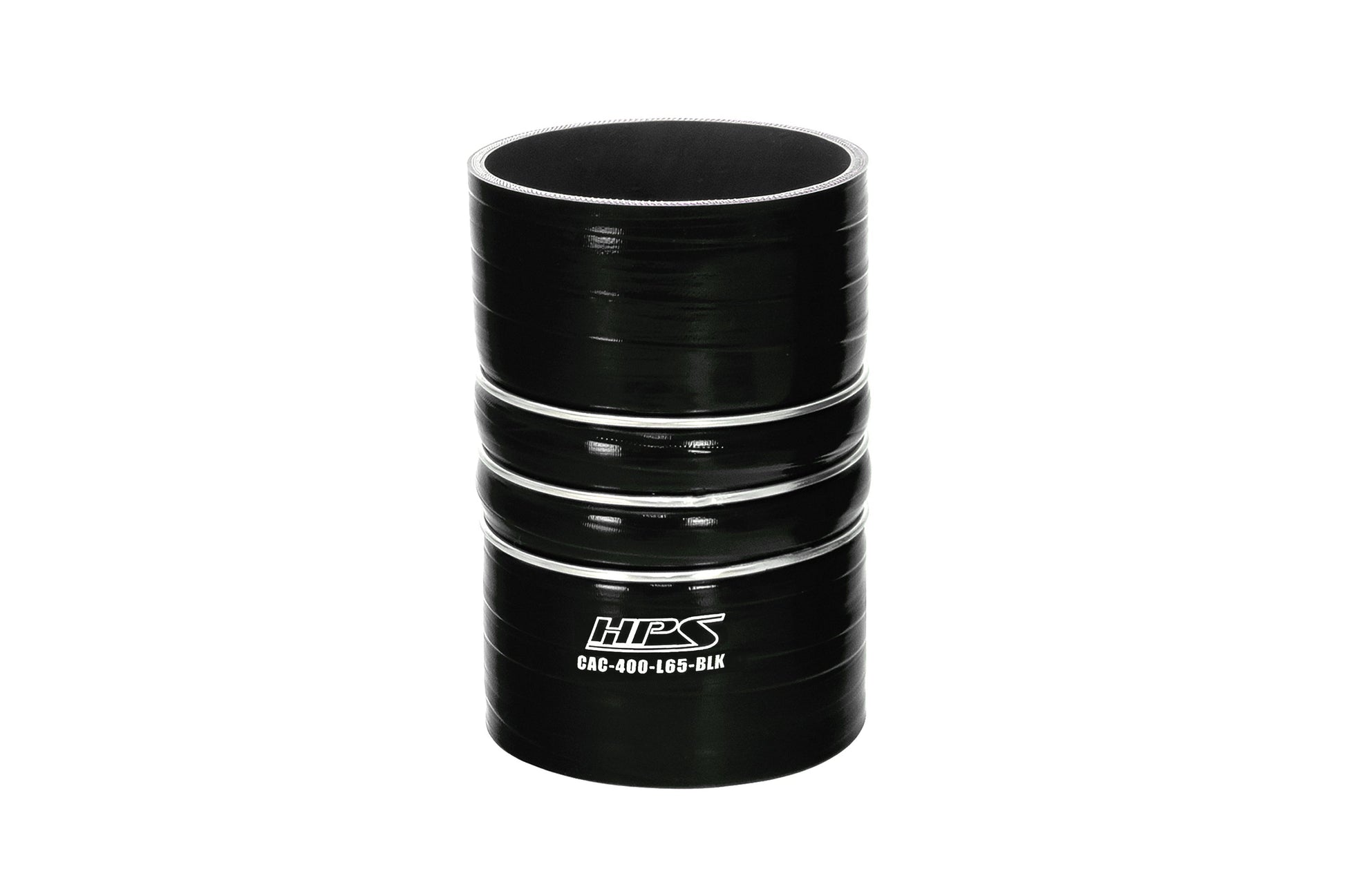 HPS 4 inch ID 6.5 inch Long Ultra High Temp 4-ply Reinforced Silicone CAC Coupler Hose Hot Side Black