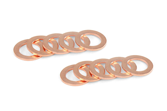 Replacement Copper Washer for HPS Stainless Steel Magnetic Oil Drain Plug Bolt M12 x 1.5 - 10pcs Pack