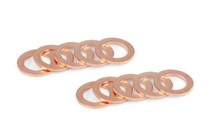 Replacement Copper Washer for HPS Stainless Steel Magnetic Oil Drain Plug Bolt M12 x 1.75 - 10pcs Pack