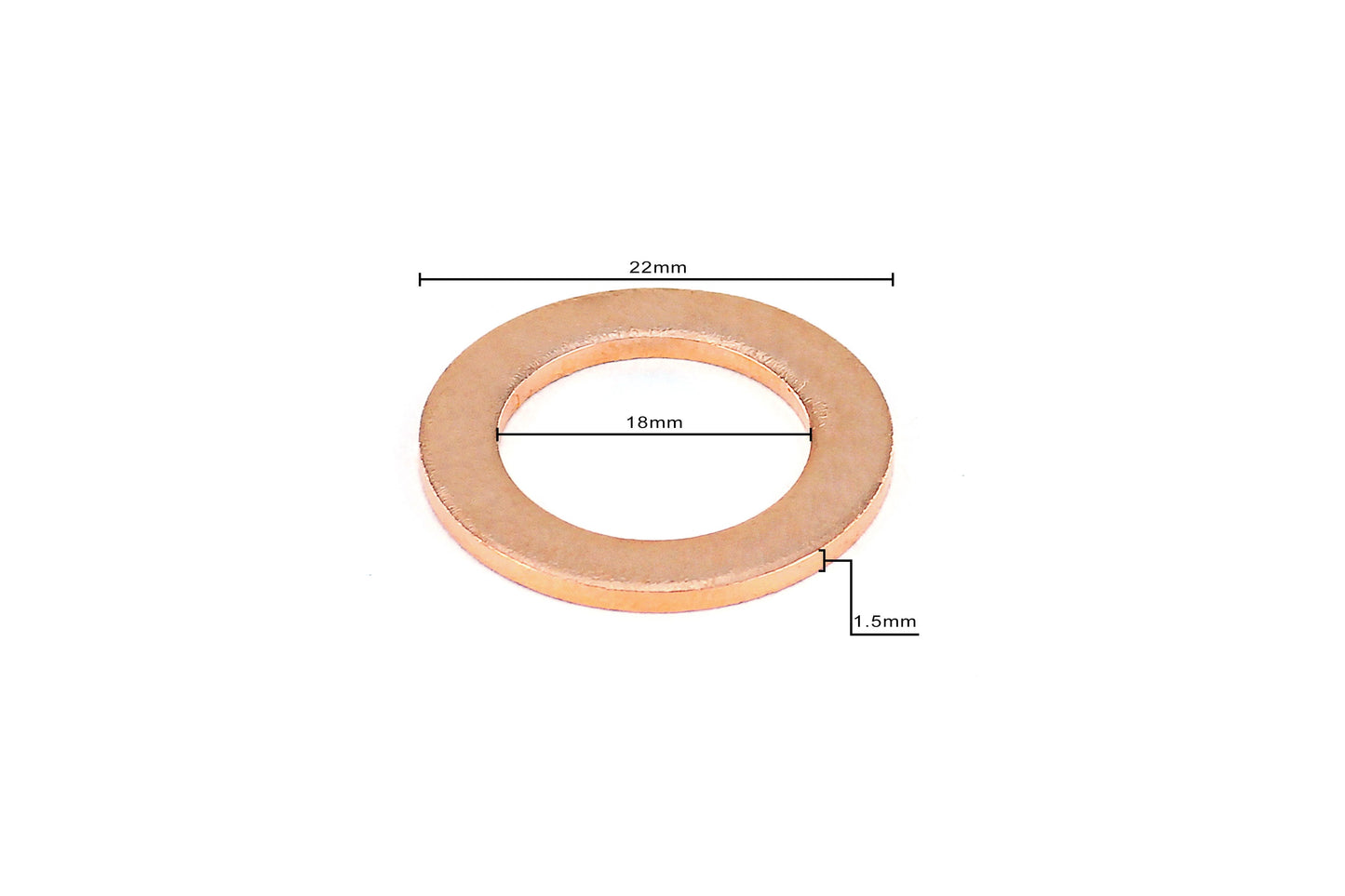 Replacement Copper Washer for HPS Stainless Steel Magnetic Oil Drain Plug Bolt M18 x 1.5 - 5pcs Pack
