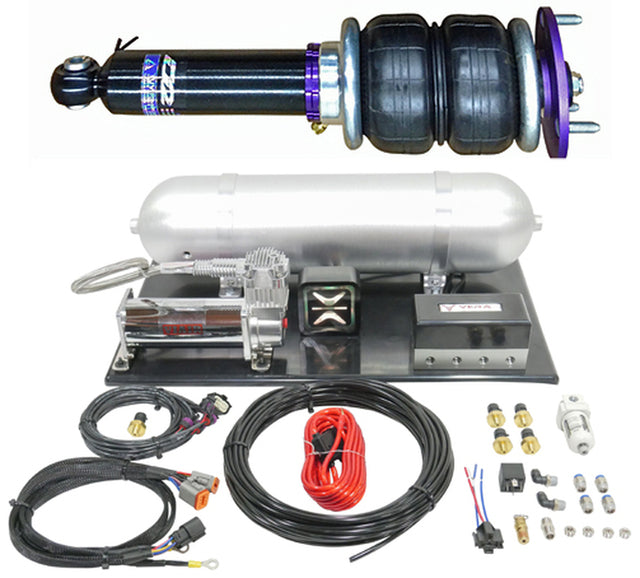 Air Struts w/ VERA AccuAir e+ Connect Pressure 07-08 Infiniti G35 07-14 Infiniti G37 09+ Nissan 370Z 10-12 Infiniti G25 14-15 Infiniti Q40 14-15 Infiniti Q60 D2 Racing