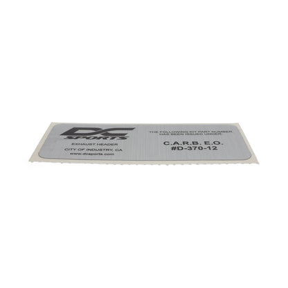 DC Sports CARB Sticker D-370-12 (For Headers)