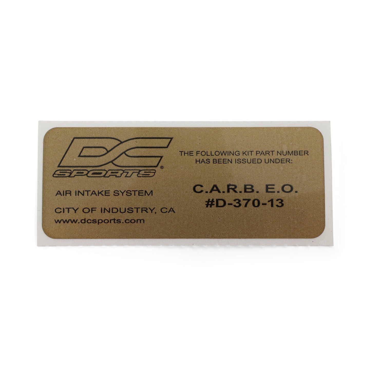 DC Sports CARB Sticker D-370-13 (For Intakes)