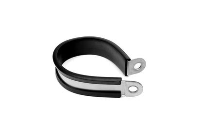 HPS 1-1/2" (38mm) ID Stainless Steel Cushion Loop Clamp for Tube, Wire and Hose, Black Rubber EPDM