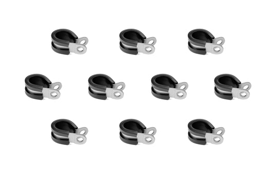 HPS 1/2 inch 13mm ID Stainless Steel Cushion Loop Clamp 10pcs Pack for Tube Wire and Hose Black Rubber EPDM
