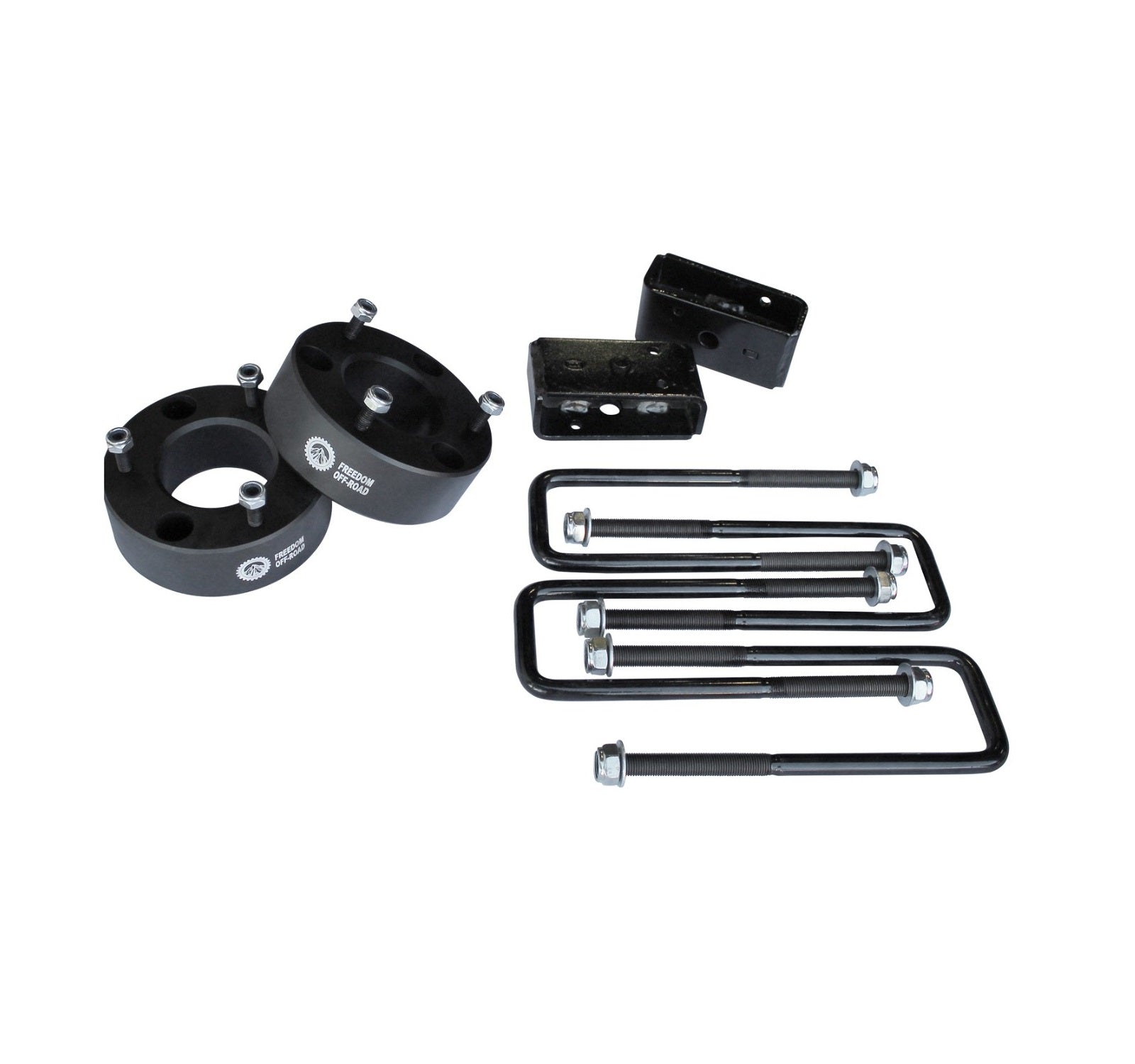 3 Inch Front Strut Spacer 3 Inch Rear Lift Blocks w/U Bolts 04-23 F-150 06-08 Lincoln Mark LT Freedom Off-Road