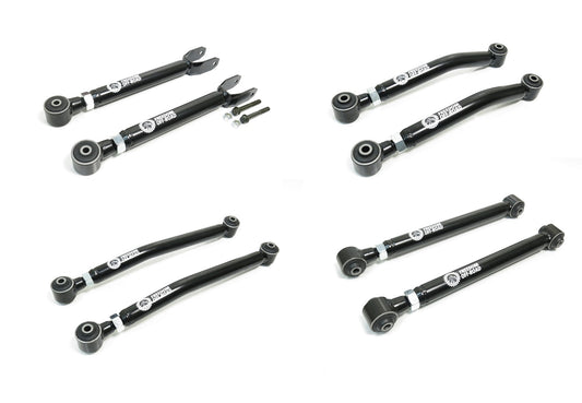 Adjustable Front Upper + Lower and Rear Upper + Lower Control Arms For 0-4.5 Inch Lift 07-18 Wrangler JK Freedom Off-Road