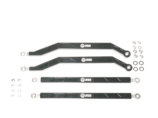 High Clearance Heavy Duty Radius Rod Set (4) - Black 17-24 Polaris RZR Freedom Off-Road