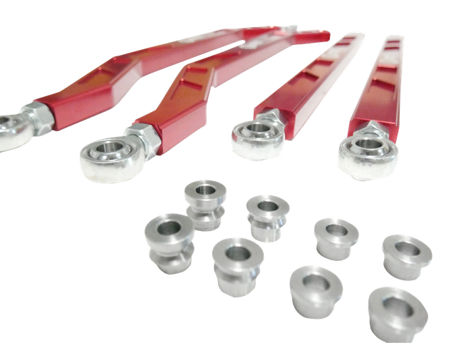 High Clearance Heavy Duty Radius Rod Set (4) - Red 17-24 Polaris RZR Freedom Off-Road
