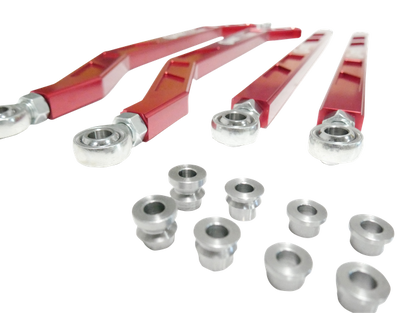 High Clearance Heavy Duty Radius Rod Set (4) - Red 17-24 Polaris RZR Freedom Off-Road