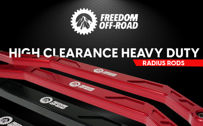 High Clearance Heavy Duty Radius Rod Set (4) - Red 17-24 Polaris RZR Freedom Off-Road
