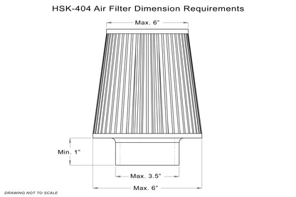HPS Performance Universal Air Intake Filter Aluminum Heat Shield, Black, HSK-404