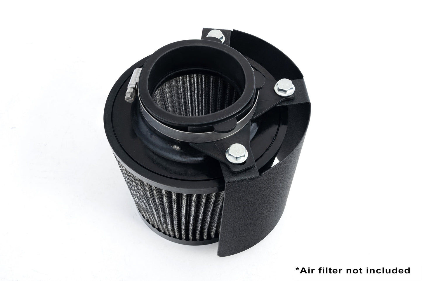 HPS Performance Universal Air Intake Filter Aluminum Heat Shield, Black, HSK-404