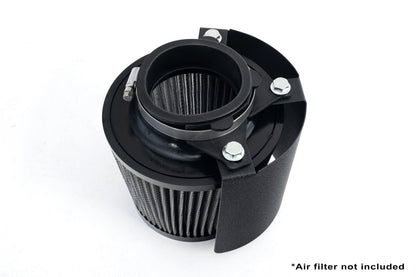 HPS Performance Universal Air Intake Filter Aluminum Heat Shield, Black, HSK-404