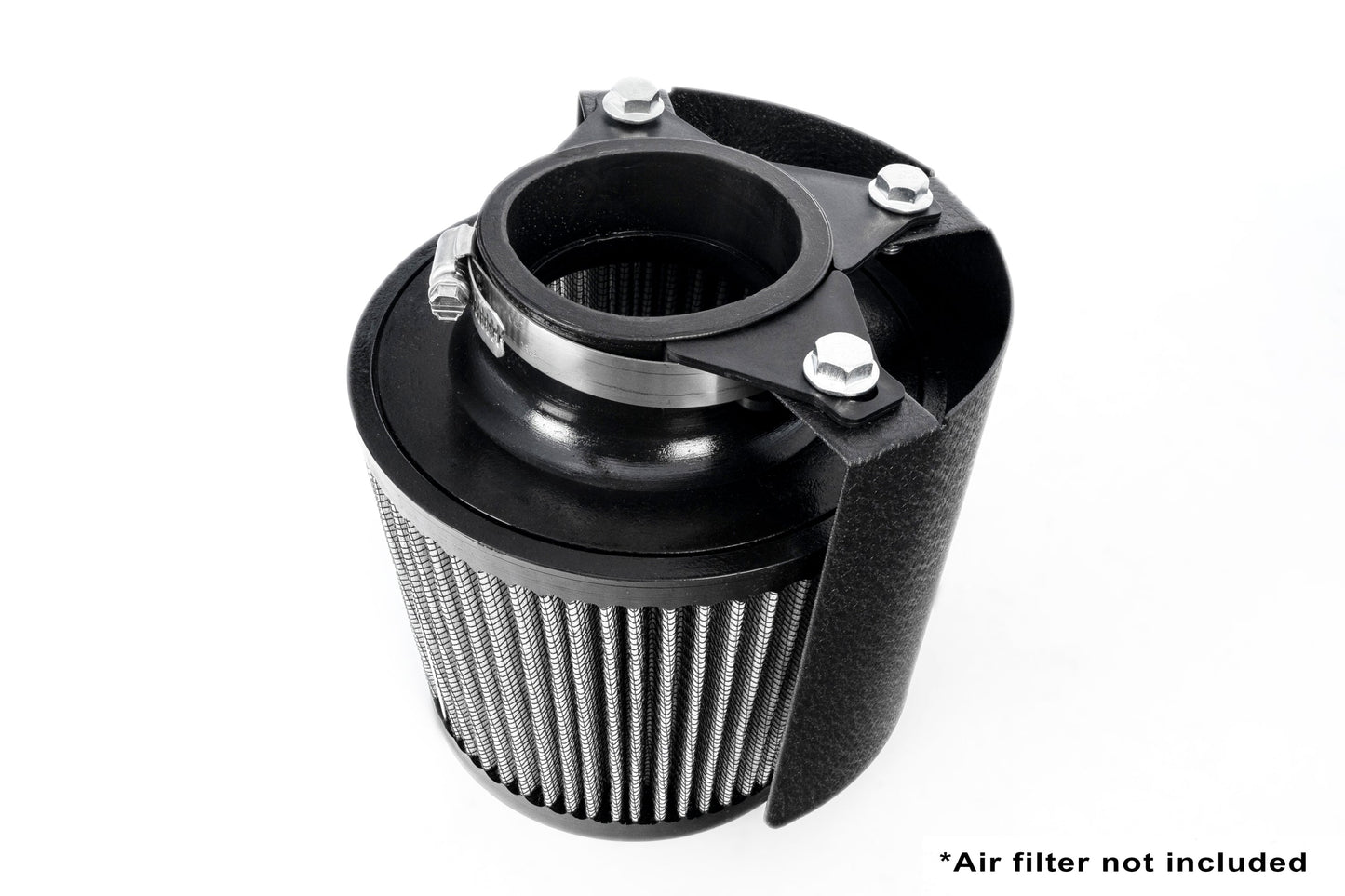 HPS Performance Universal Air Intake Filter Aluminum Heat Shield, Black, HSK-404