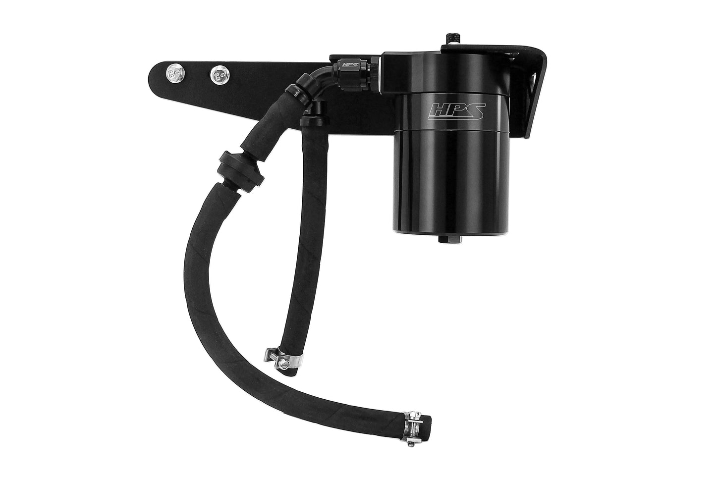 HPS Performance Billet Aluminum Oil Catch Can Kit, Black, 860-001WB