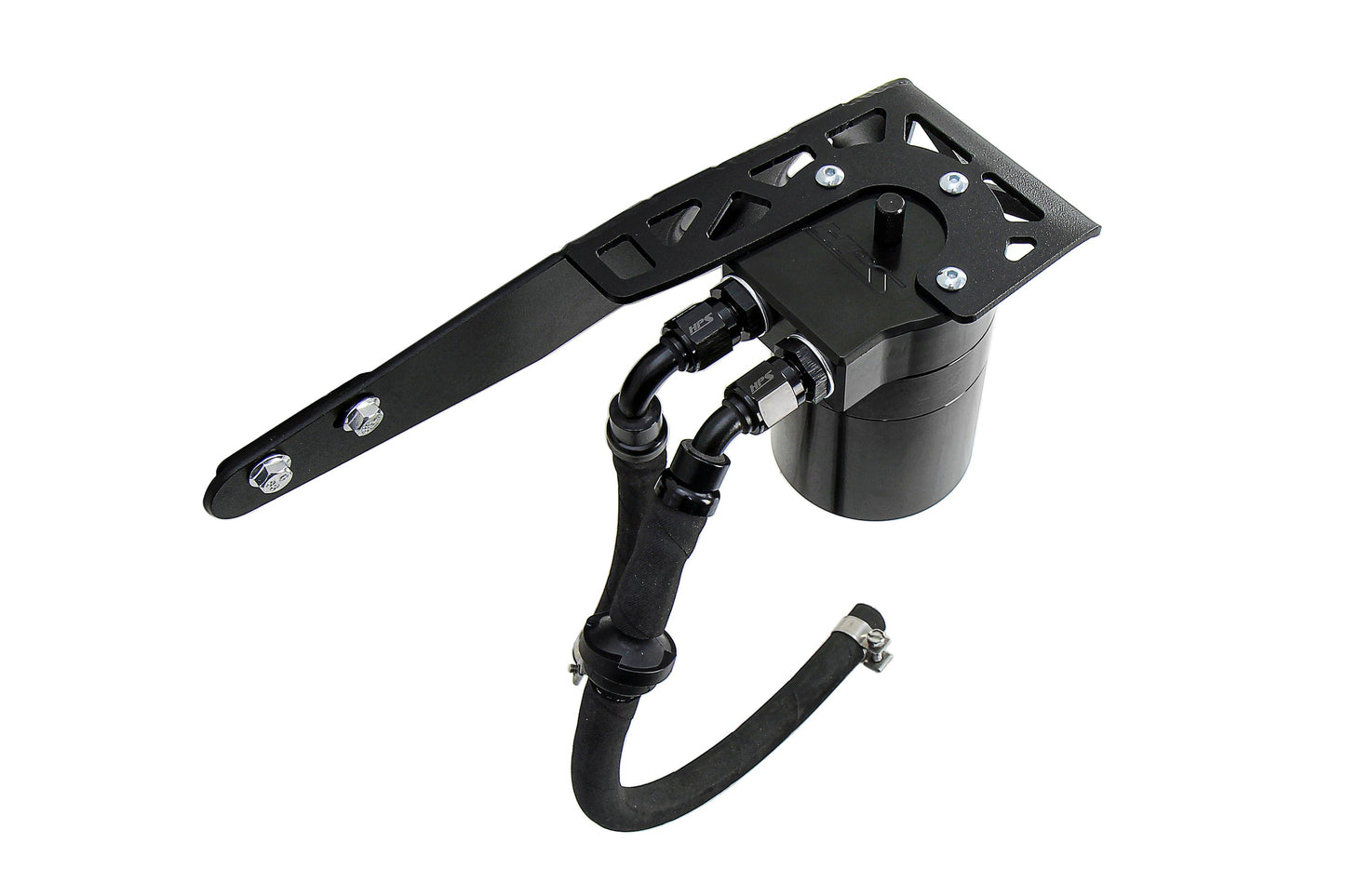 HPS Performance Billet Aluminum Oil Catch Can Kit, Black, 860-001WB