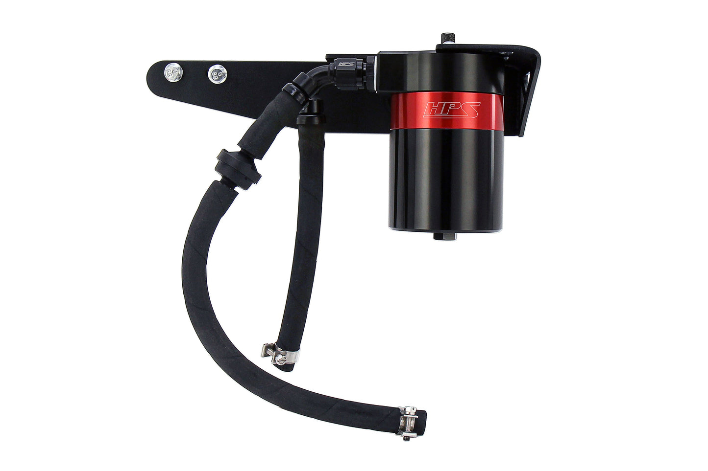 HPS Performance Billet Aluminum Oil Catch Can Kit, Red, 860-001