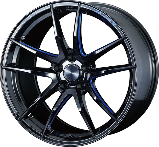 Weds WedsSport RN-55M Wheel 18x9 5x120 45mm Black Blue Machining