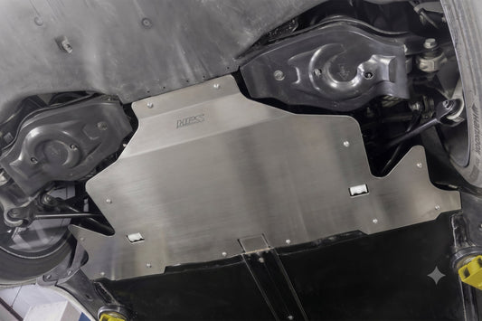 HPS Performance Aluminum Rear Skid Plate Undertray Protection Shield, Polished, SP-102P