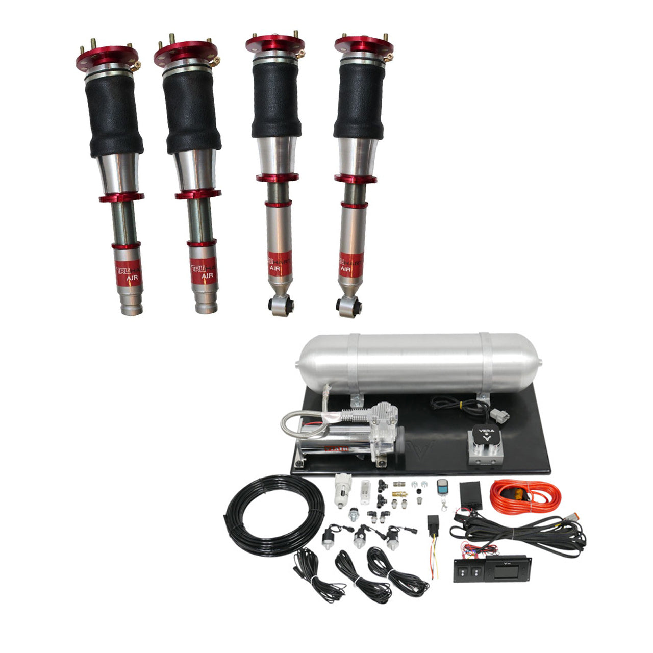 TruHart AirPlus Air Struts w/ VERA Basic Management For 01-03 Acura CL 98-03 Acura TL 98-02 Honda Accord