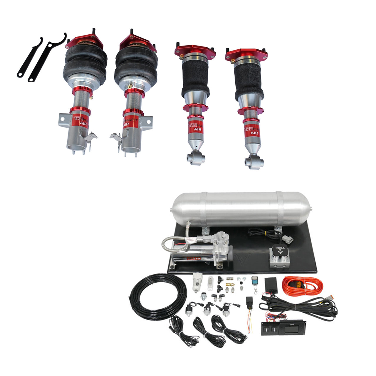 TruHart AirPlus Air Struts w/ VERA Essential Management For 08-14 Subaru Impreza 12-21 Subaru WRX 13-21 Subaru WRX STI