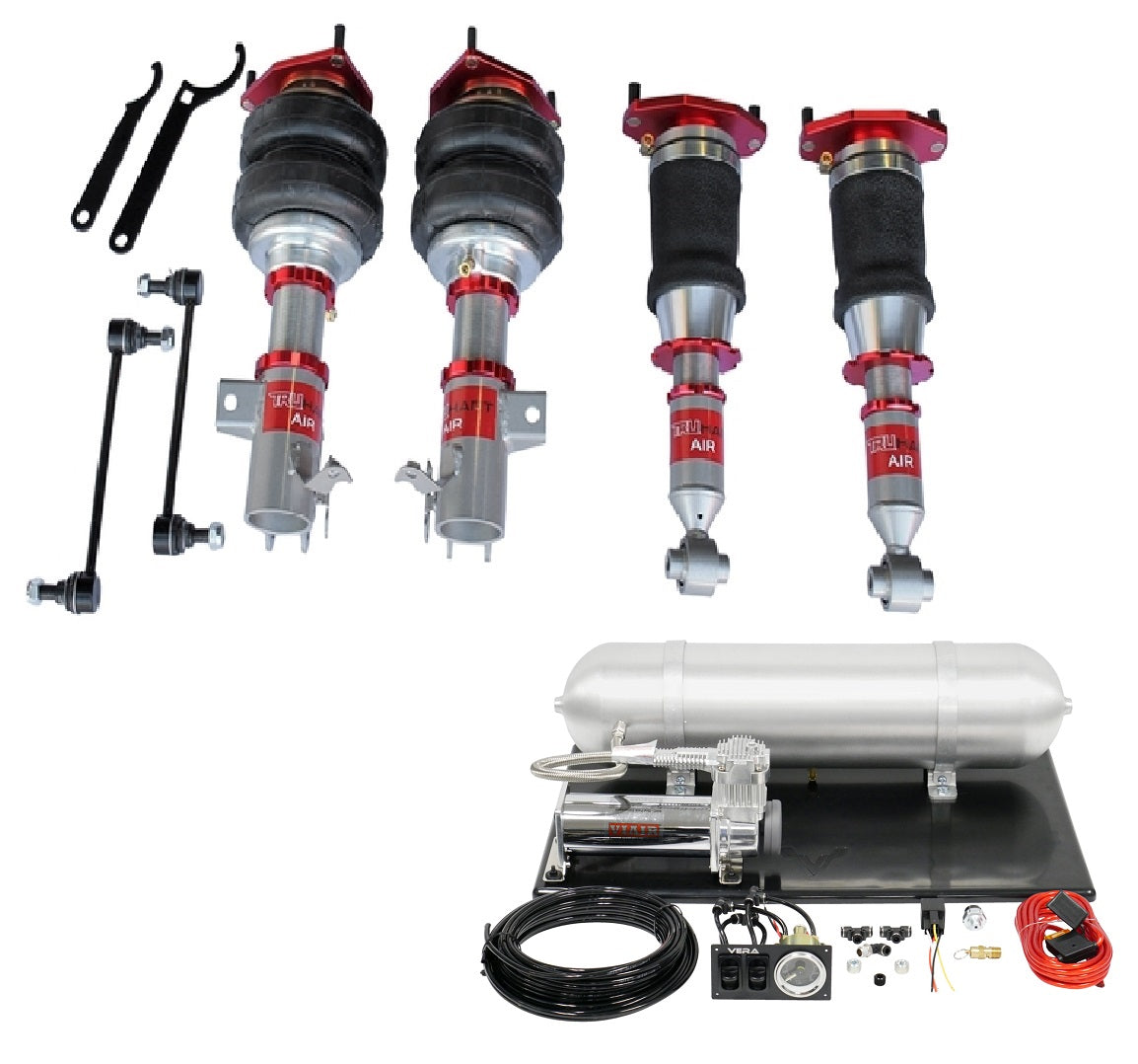 TruHart AirPlus Air Struts w/ VERA Basic Management For 12-17 Scion FRS 16+ Scion 86 12+ Subaru BRZ