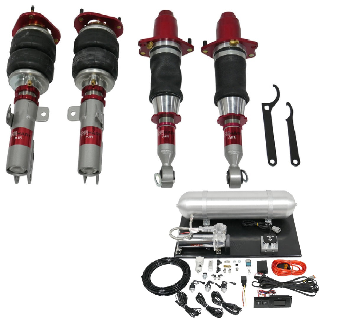 TruHart AirPlus Air Struts w/ VERA Evo Bluetooth Management For 09-19 Toyota Corolla Sedan 03-13 Toyota Matrix FWD  FWD