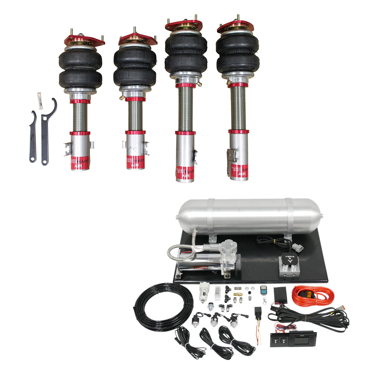 TruHart AirPlus Air Struts w/ VERA Evo Management For 92-01 Lexus ES300 92-01 Toyota Camry