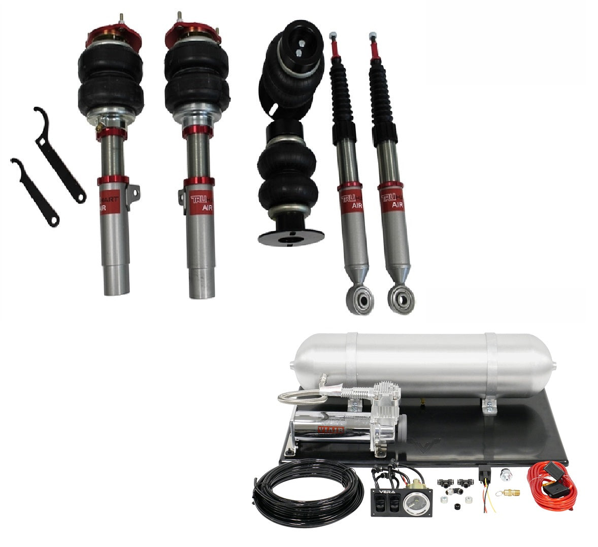 TruHart AirPlus Air Struts w/ VERA Basic Management For 06-15 Audi A3, TT 12+  Beetle 08+ Volkswagen CC 06-09 Golf V 10-11 Golf VI 12-14 Golf VII 05-10 Jetta V 11-18 Jetta VI 06-18 Passat 06-14 Rabbit