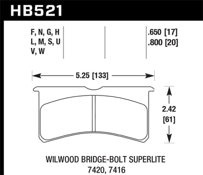 Hawk Wilwood Superlite DTC-30 Race Brake Pads