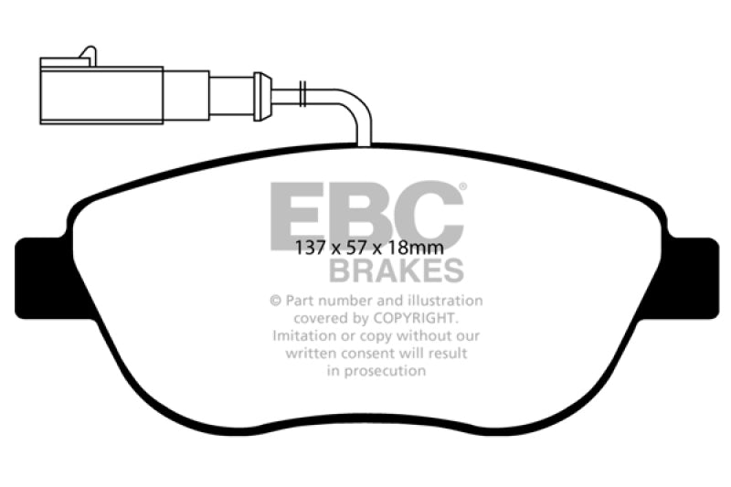 EBC 12+ Fiat 500 1.4 Turbo Abarth Greenstuff Front Brake Pads