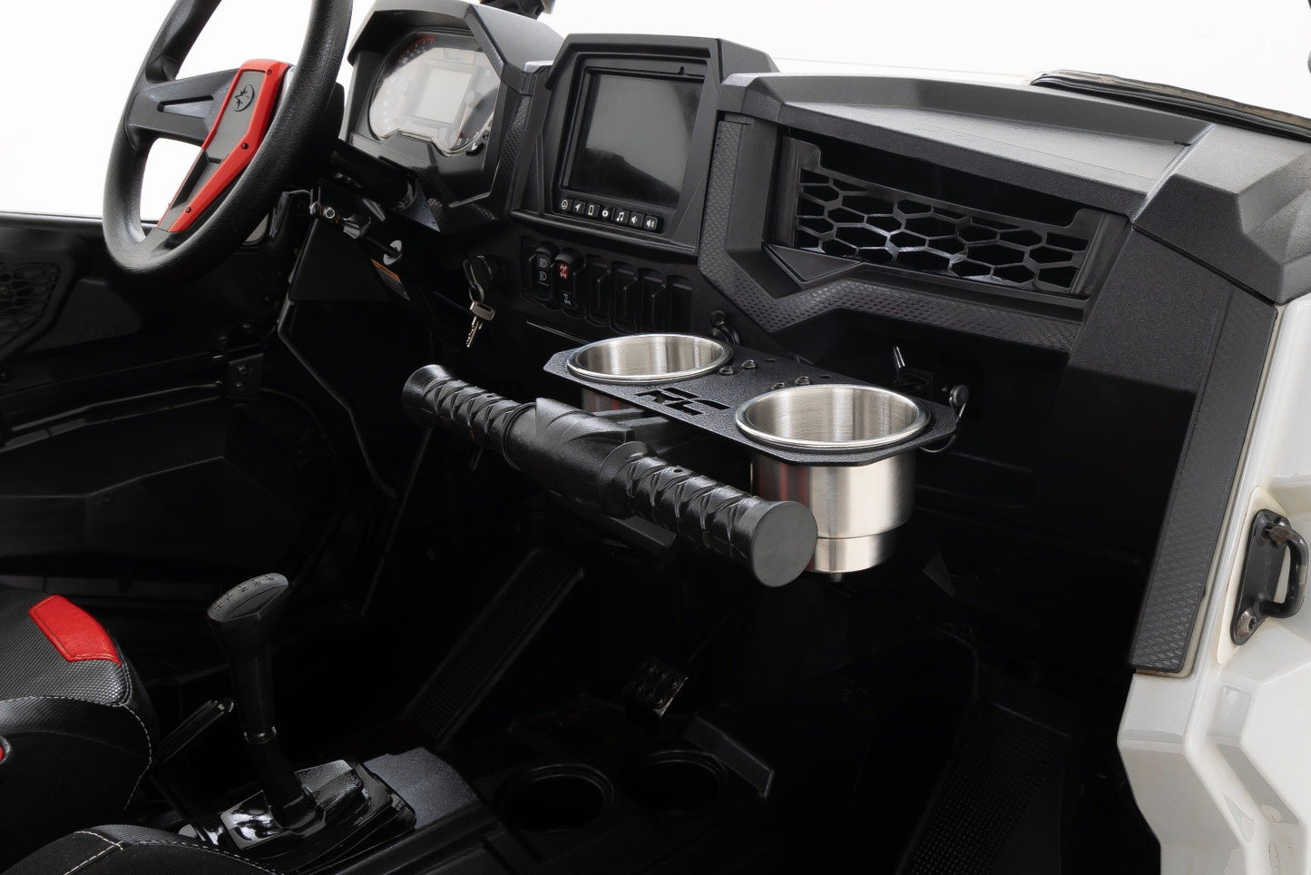 Passenger Grip Handle Dual Cup Holder | Polaris RZR Turbo R 4 