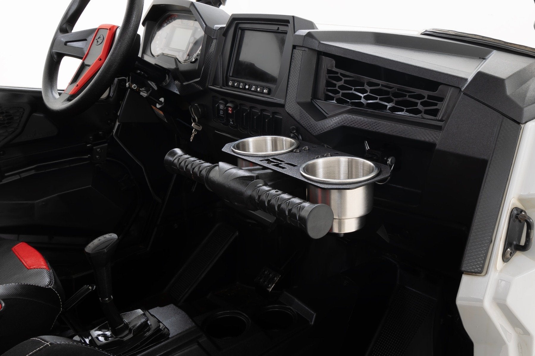 Passenger Grip Handle Dual Cup Holder | Polaris RZR Turbo R 4 