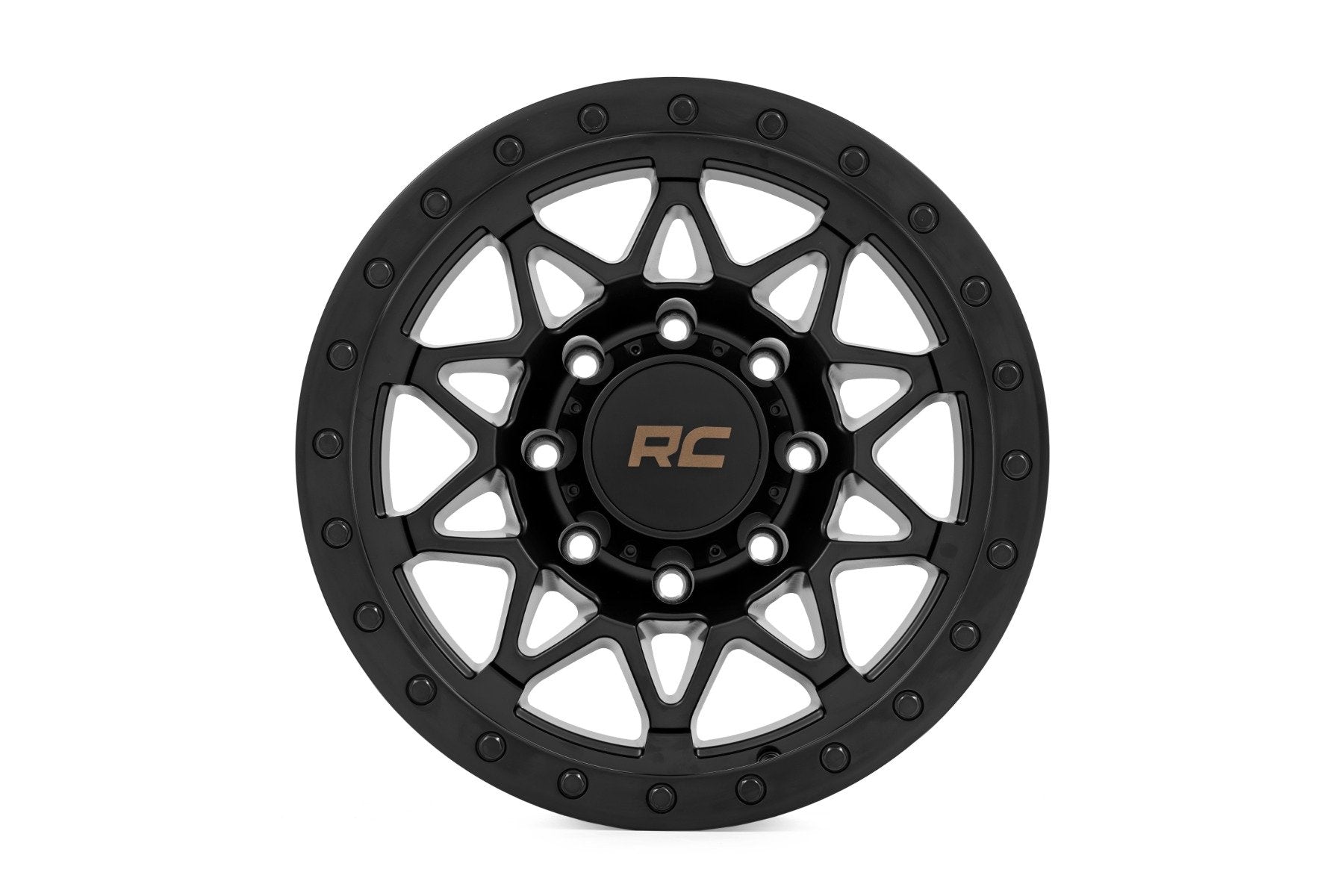 Rough Country 78 Series Wheel | Simulated Beadlock | Black | 18x9 | 8x170 | 0mm