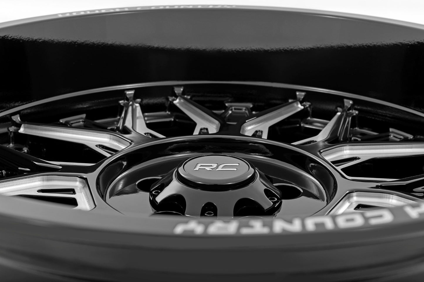 Rough Country 86 Series Wheel | One-Piece | Gloss Black | 22x10 | 8x180 | -19mm