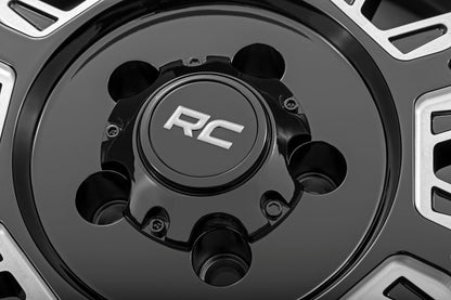Rough Country 86 Series Wheel | One-Piece | Gloss Black | 20x10 | 8x180 | -19mm